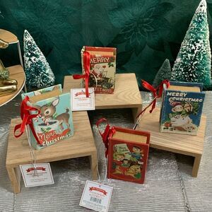 Mr. Christmas Musical Songbook Ornaments Set Of 4 Plays 1 Wind-Up Song